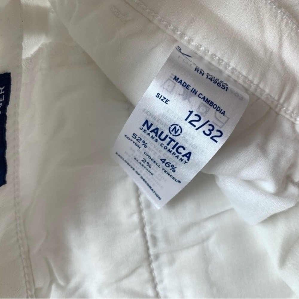 Nautica Womens White Tencel Ankle Trousers S 34 Mid Rise Fitted Cotton Blend NWT - Picture 8 of 8